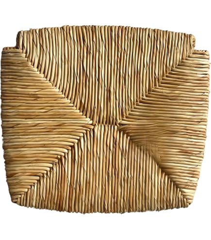 ArredaSì Set of 6 Two-Tone Green Faux Straw Seat 37 x 37 cm [Made in