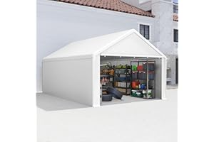 Aufun garażowa namiotowa 4x6m, wodoszczelny, PE dach, odporny na rozdarcie, z dekomowalnymi ściankami bocznymi, chroniący przed UV