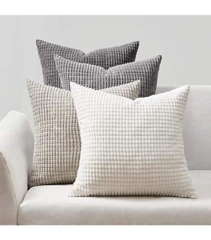 ESPRIT Federa Per Cuscino Harp – 40x40 O 40x60 Cm – Tessuto Effetto Flanella Con Bordatura In Velluto – Cerniera Nascosta – Vari Colori: Nero, Marrone, Grigio Scuro, Petrolio, Rosa, Giallo, Naturale