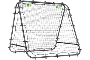 ‎HOMCOM HOMCOM Doppelseitige Rebounder für Fußball, verstellbar Prellwand mit 5 Winkelpositionen Rückprallwand Netz, 100 x 68-95cm Kickback Tor für Jugendliche, Rückprallwand für Handball Training