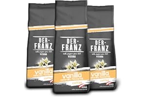 Der-Franz caffè, Aromatizzato alla Vaniglia, Caffè Miscela di Arabica e Robusta chicchi interi, 3 x 500 g