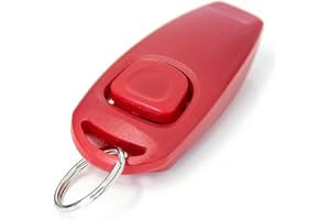 "2 en 1 clicker et sifflet chien" Clicker pour des chiens/chats/animaux domestiques |Clickertraining Aide à l'éducation Chien formation Entraînement des chiens dans la couleur rouge de la marque PRECORN