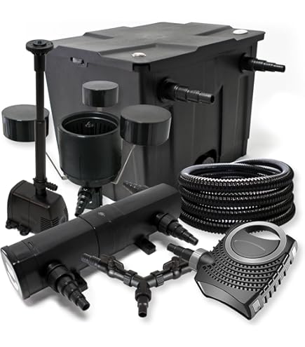Kit Filtration Bassin 90 000 Litres - Filtre Biologique CBF-350C + Pompe 10 000 L/h + UV 36W + Pompe Fontaine 800 L/h - Wiltec
