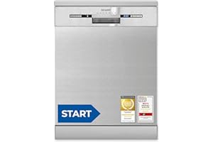 Exquisit START Geschirrspüler 60 cm, 13 Maßgedecke, Unterbaufähig, 11 Liter, Startzeitvorwahl, Restlaufanzeige, 7 Spülprogramme, GSP9313-030E inox