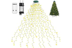 Xahpower 400LED Luces Arbol Navidad, 2m x 16 Cadena, 8 Modos, Impermeable IP44, Luces Decorativas para Árbol de Navidad de 1,5-2,5 m (Blanco Cálido)