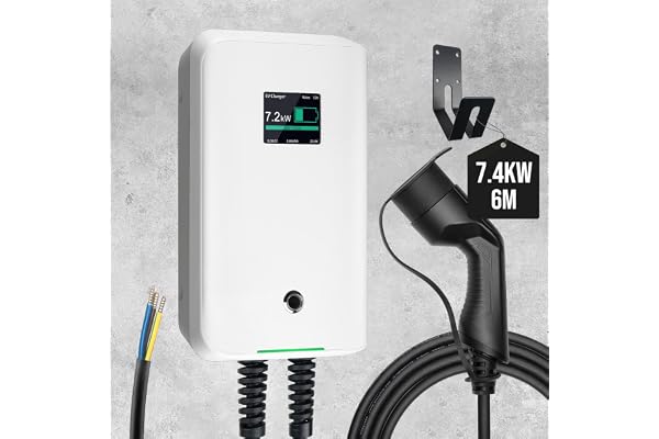 Morec 7kw ev Chargeur Monophasé Type 2 32A Station de Charge EU Standard wallbox IEC 62196-2 avec câble d'alimentation pour boîte de Distribution Boîte Rapide 6,1 m