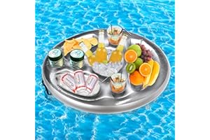 Idota Uchwyt na napoje, basen 2 w 1, uchwyt na napoje i przekąski, 8 otworów, duży dmuchany uchwyt na napoje, 70 x 50 cm, pływający stolik na basen, imprezę, do parku wodnego, na plażę, imprezę