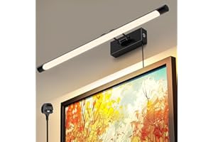 HURYEE Picture Light for Wall Mural Art Light, Painting Lights for Large Portrait, Paintings Art, Picture, Gallery Brightness Adjustable 3000K Warm White Plug in with On/Off Switch (Black, 24inch)