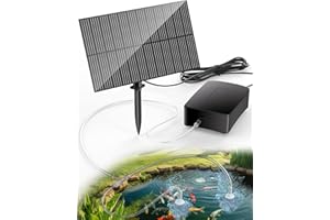 Biling Teichbelüfter Solar, Outdoor Solar Sauerstoffpumpe für Teich, Solar Teichbelüfter Mit Akku Belüfter mit Aquarium-Sauerstoffrohr und Luftblasenstein, für die Wasserzirkulation im Garten