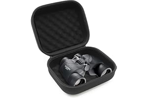 CASEMATIX Étui pour jumelles avec intérieur en mousse absorbant les chocs – Protection rigide, fermetures éclair renforcées, poignée de voyage confortable en caoutchouc, sac d'accessoires – Étuis