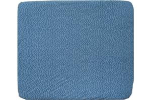 roba Coprimaterassino Fasciatoio Seashells Indigo - 75 x 85 cm - Elastico - Traspirante - Morbido - Cotone BIO - Certificato GOTS e Oeko-Tex - Blu Indaco