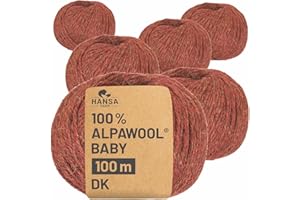 ‎HANSA-FARM HANSA-FARM | 100% Baby Alpakawolle in 50+ Farben (kratzfrei) - 300g Set (6 x 50g) - weiche Alpaka Wolle zum Stricken & Häkeln in 6 Garnstärken by Hansa-Farm - Herbstlaub Heather (Rot-Braun)