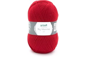 Gründl Big Mamma uni (lana per maglieria, set per uncinetto, filato per maglieria e uncinetto effetto lana, 100% poliacrilico, 400 g / 1040 m, spessore del ferro: 3,5-4,5, 1 x 400 g), Red