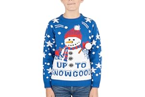 NOROZE Kids Christmas Jumpers Boys Girls Retro Elf Snowman Santa Fairisle Reindeer Novelty Sweater Children Gifts Xmas Jumper UK Sizes 3-13 Years