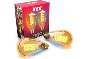 innr Lampadina Smart E27 Zigbee, Funziona con Hue* e Alexa (Bridge Richiesto), Filament Edison, Lampadine LED Luce Bianca Calda e Fredda, Lampadine Dimmerabile, 620 lumen - 2 pezzi