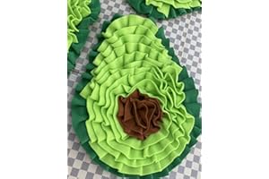 MAX STITCH DESIGN 2 alfombrillas pequeñas con forma de aguacate y colores verdes para perros pequeños, gatos, 41 x 30 cm, alfombrilla de olfateo y búsqueda