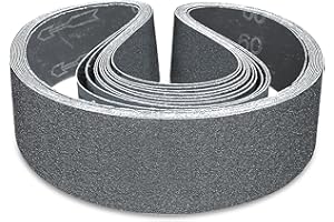 Sruhrak Taśmy szlifierskie o ziarnistości 50 x 1020 mm, 12 x 60/120/240/400/600/800, taśmy szlifierskie z węglika krzemu, do polerowania i usuwania rdzy z metalu