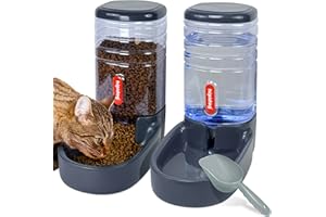 HIPIDOG Alimentador automático para Mascotas pequeñas y Medianas Mascotas, Juego de comedero automático y riego de 3,8 L