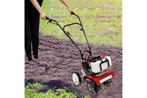 DHQCQL Motorhacke Benzin, 1.9KW 52CC Gartenfräse Benzin mit Kraftstofftank, Gartenfräse Elektrisch Kompakte Gartenfräse für Bauernhöfe, Parks, Gärten, Höfe, Felder, Ebenen, Becken, Gewächshausgärten