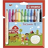Dicker Filzstift - STABILO Trio Jumbo - 12er Pack - mit 12 verschiedenen Farben