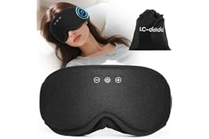 LC-dolida Masque de Sommeil Écouteurs Bluetooth pour le dormeur latéral, 3D Masque de Nuit Blackout Sleeping for Men Femmes, Ecouteur de Sommeil pour Dormir sans Pression