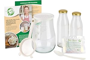 ‎CURLY SUPERFOOD Curly Superfood Kefir Starter Set Bio - Kefirknollen aus deutscher Herstellung zum einfachen Herstellen von Milchkefir - Frischer Kefirpilz inkl. Kefir Zubehör & ausführlicher Anleitung