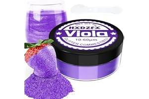 HXDZFX Glitter Commestibili Viola - Coloranti Alimentari in Polvere, Glitter Alimentari per Dolci, Drink, Decorazioni Torte, Cioccolatini, Muffin, Champagne, Cocktail, Panna, etc. (8g)