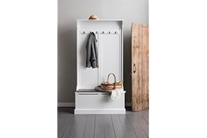 NOA AND NANI Noa & Nani Brittany Hallway Bench And Coat Hook Shoe Storage In Classic White