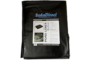 SOLADIRECT Pond Liner 4 x 5 m - 200 GSM Flexible Tear-Resistant UV-Resistant Garden Fish Pond Liner for Water Features, Koi, Ponds, Fountains, Landscaping - Durable Long Lasting Heavy Duty Waterproof Sheet