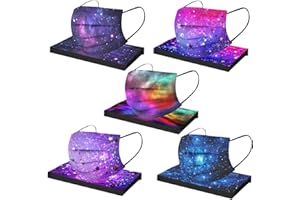 NCQIFEI 50 Pièces Adulte Jetable Protection Faciale 3 Couches Faciale Visage Tissu Impression Non-tissé Bandeaux Femme Confortable Anti-Poussière Respirable écharpe (C12)