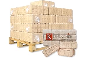 ENERGIE KIENBACHER 500 kg Holzbriketts RUF Hartholz Briketts Kamin Ofen Brikett Brennholz Heizbrikett aus Buche&/oder| Eiche | Esche | Hainbuche | Birke je nach Verfügbarkeit 50 x 10kg / 500kg Palette RUF Brikett Eckig