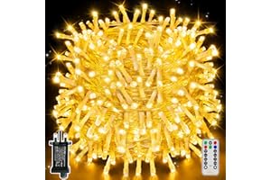 Ollny Outdoor Christmas Tree Lights, 80m 800 LED Fairy Lights Plug in Outside Xmas Light, Warm White Waterproof String Lights Mains Powered with Remote/Timer/8 Modes/Dimmable for Garden Indoor Window