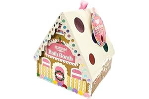 Elysium Spa Gingerbread House Bath Bomb Gift | Novelty Christmas Tree Decoration, Stocking Filler, Gifts for Her or Secret Santa | (1x 150g Bath Bomb, Berries & Spice)
