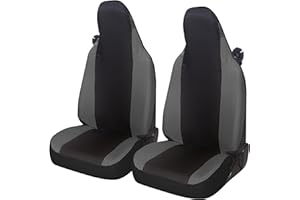 Auto Accessori Lupex Fundas de Asiento de Coche compatibles con Smart Fortwo, 450 451 y 453, 1 2 3 Serie, Tejido de polialgodón (Negro - Gris Oscuro)