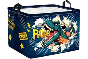 Clastyle Kosz na pranie dla dzieci z dinozaurami 3D, składany, na ubrania, zabawki, do pokoju dziecięcego, łazienki, 40 x 30 x 30 cm
