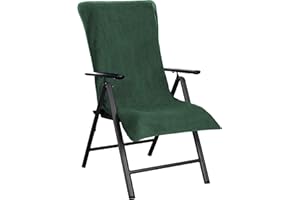 Brandsseller Toalla Aprox. 65 x 130 cm para Silla de Jardín Funda para Silla de Sol Cojín Topper para Tapicería de Rizo 100% Algodón - Verde Oscuro