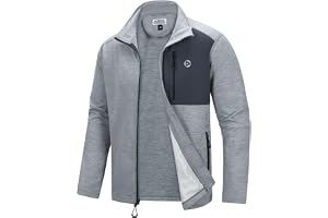 Outdoor Ventures Sportjacka för män, lätt, funktionell jacka, övergångsjacka, fleecejacka med 5 fickor, fritidsjacka, träning