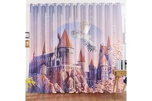 KIDSLOVE Eule Verdunkelungsvorhänge Cartoon-Eule Blickdicht Vorhänge Eule Verdunkelungsvorhang Für Schlafzimmer Kinderzimmer (4,150x166cm(BxH)/ 75x166cmx2)