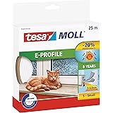 Tesa Moll E-Profile Seal - Gomma Sigillante per L'Isolamento degli Spazi tra Porte e Finestre - Bianco - 25 m x 9 mm x 4 mm