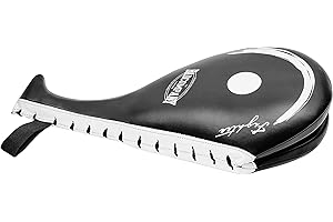 BAD COMPANY Fighter en cuir synthétique Raquette de gants de frappe Double Mitt – Taekwondo/Focus Mitt Double Noir/Blanc