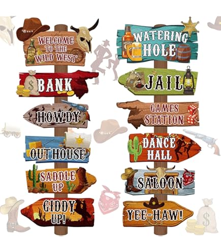 24 decorazioni per feste a tema western, per centrotavola da cowboy