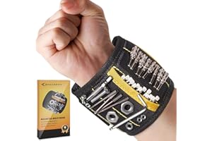 Gifts for Men Magnetic Wristband MYCARBON DIY Tools Belt with 15 Powerful Magnets Screws Holder for Men Gifts, Christmas&Santa Gifts, Fathers Day Present