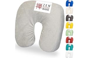 ‎ZEN MASSAGE WARE Zen Massageliege Kopfteil Bezug für Kopfpolster von Kosmetik- & Therapieliegen, bei 60° waschbare & Flauschige Frottee Spann- Kopfstützenbezüge für Nackenhörnchen aus Baumwolle, (Grau)