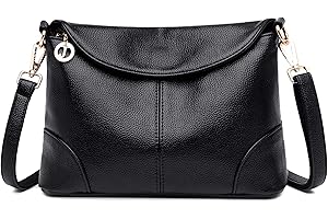 DORRISO Donna Borsa Tracolla Elegante Tracolla Borse Messenger Bag per Viaggio Lavoro Quotidiano Casual Impermeabile Pelle Sintetica Donna Borsa Tracolla Nero