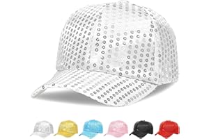Initlove Sequin Baseball Caps for Kids Bling Sparkly Parent-Child Baseball Cap for Parties Festivals