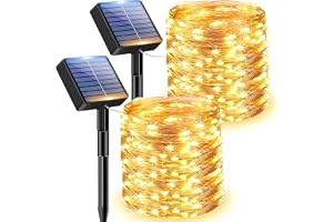 litogo 2 Pack Solar Fairy Lights Outdoor, Total 80FT/24M 240LED Solar Garden Light 8 Mode Copper Wire Decorative String Light