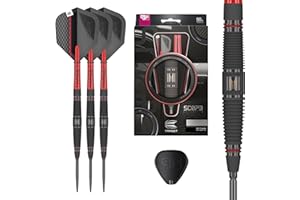 Target Darts Scope Swiss Point Steeldarts, 90% Tungsten Dart-Set | Steeldarts, Darts in Rot & Schwarz, Profi Dart-Set mit Swiss Points & Tool | Barrel 01/02/03/04 –21G/22G/23G/24G/25G