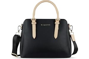 bugatti Ella Handtasche für Damen, Bowling Bag mittelgroß aus Kunstleder