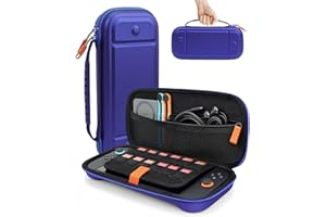 TRANSNOVO Étui Protection pour Nintendo Switch 2 Console (2025), Housse Sacoche Transportable avec Emplacements pour Cartes de Jeu et Pochette Intérieure pour Accessoires, Bleu