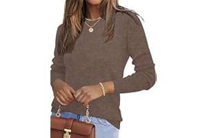 Rapbin Pullover Damen Strickpullover Elegant Langarm Pulli Herbst Winter Leicht Rundhals Tops Casual Weich Oberteile Sweatshirt